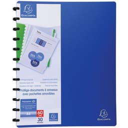 Lot de 4 Protège-doc. à ann. et pochet. détachables 60 vues A4 bleu - Image 2
