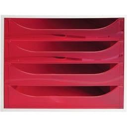 Caisson 4 tiroirs gris/framboise transparent - Image 2