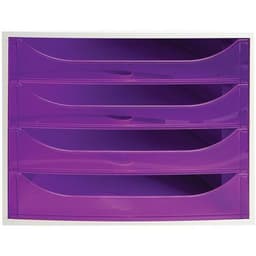 Caisson 4 tiroirs gris/violet transparent - Image 2