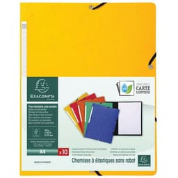 Lot de 50 chemises à élastique sans rabat carte lustrée 355gm² A4 jaune - Image 2