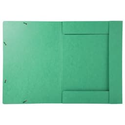 Lot de 5 chemises à élastique 3 rabats carte lustrée 600gm2 - A3 vert - Image 3