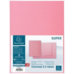 Lot de 5 paquets de 50 chemisess 2 rabats SUPER 210 - 24x32cm - rose - Image 3