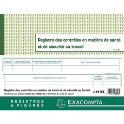 Lot de 5 Registre des contrôles de santé et de sécurité au travail - 20 pages - Image 3