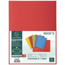 Lot de 5 paquets de 50 chemisess 1 rabat ROCK''S 210 - 24x32cm rouge - Image 3