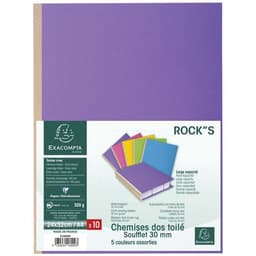 Lot de 10 paq. 10 chem. à soufflet dos toilé ROCK''S 320g/m2 24x32cm - Image 3