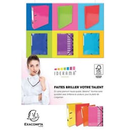 Lot de 10 Classeur A4 4 anneaux 30mm Iderama - Rouge - Image 4