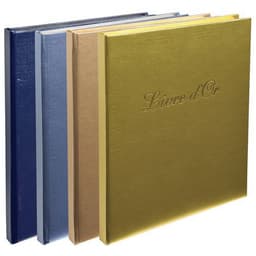 Lot de 5 livres d'or Balacron + titre 140 pages blanches 21x19cm vertical bleu - Image 2