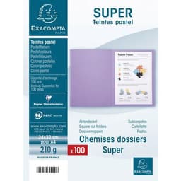 Lot de 5 paquets 100 chemisess SUPER 210 - 24x32cm - bleu clair - Image 2