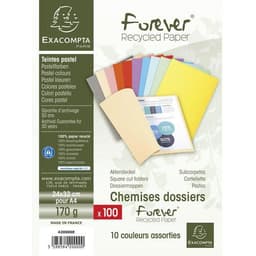 Lot de 5 paq. 100 chem. Forever 170 100% recyclé 24x32cm col. assort. - Image 3
