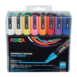 Set 16 marqueurs Posca assorties pointe conique moyenne 2.5 mm - Image principale