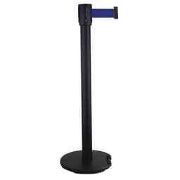 Poteau noir à sangle 2 m - Socle à roulettes - Manutan Expert - Image principale