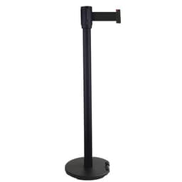 Poteau noir sangle noir 2m base à roulettes noir - Image principale