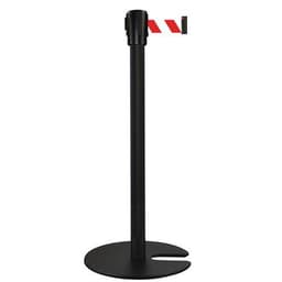 Poteau noir sangle rouge/blanc 5m base emboîtable noir - Image principale