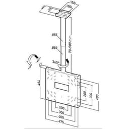 Support universel plafond orientable/inclinable 12422 - Erard pro - Image 2