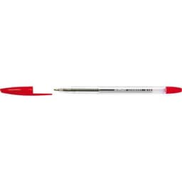 Stylo bille pointe moyenne corps transparent - rouge - Image principale