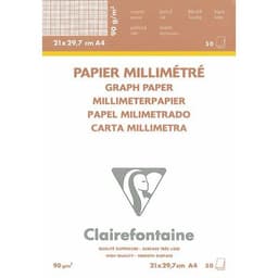 Feuille millimétrée - format 21 x 29,7 cm (Bloc de 50) - Image principale
