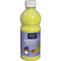 Flacon 500 ml, couleurs acryliques glossy lefranc & bourgeois - jaune primaire - Image principale