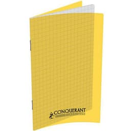 Carnet piqûre polypropylène Conquérant 96 pages quadrillage 5x5 90g format 11x17 cm couverture jaune - Image principale