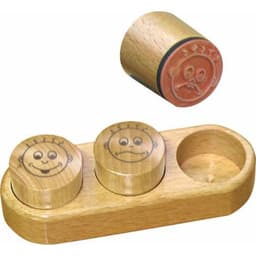Ensemble de 3 tampons de notation sur socle bois - Image principale