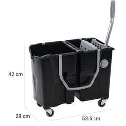 Chariot de lavage double seau 2 x 15 L avec presse à plat - Image 8