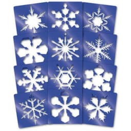 Ensemble 12 pochoirs géants flocons 230 x 200 mm - Image principale