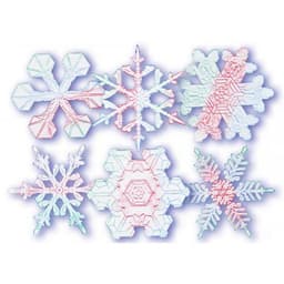 Lot 6 plaques relief flocons de différentes formes 17,5 x 17,5 cm. - Image principale