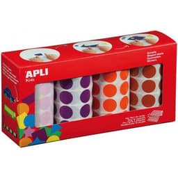 Ensemble de 4 rouleaux de gommettes rondes 20 mm couleurs assorties - Image principale