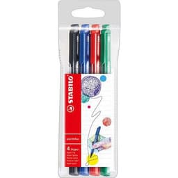 Pochette 4 feutres PointMax Stabilo couleurs bleu, noir, rouge, vert - Image principale