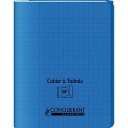 Cahier avec rabats 48 pages Seyes 17x22 cm - Polypropylène bleu - Image principale