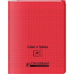 Cahier avec rabats 48 pages Seyes 24x32 cm - Polypropylène rouge - Image principale