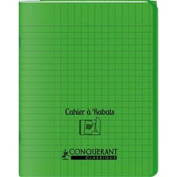 Cahier avec rabats 48 pages Seyes 24x32 cm - Polypropylène vert - Image principale