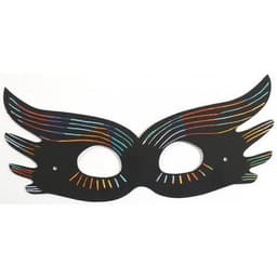 Lot 12 masques en cartes à gratter noir arc-en-ciel + 4 bâtonnets - Image principale