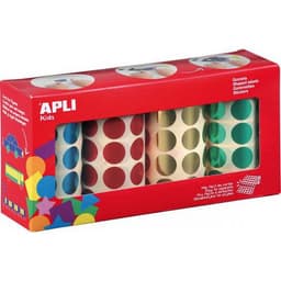 Ensemble 4 rouleaux gommettes ronde Ø 20 mm couleurs métallisées - Image principale