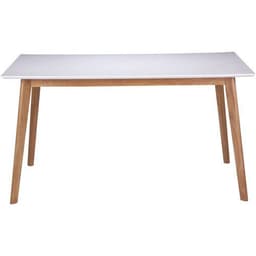 Table réunion Marie 140x75x80 cm Blanc/Chêne - Image 2