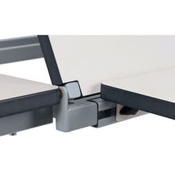 Glissière avec accoudoirs coulissants pour table Demeter - gris 9006 - Image principale