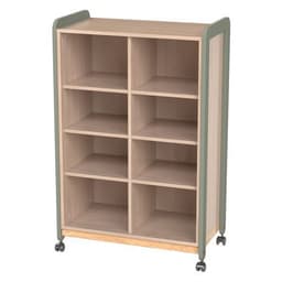 Meuble Lili 2 colonnes 8 niches avec roulettes hauteur 137 cm kaki - Image principale