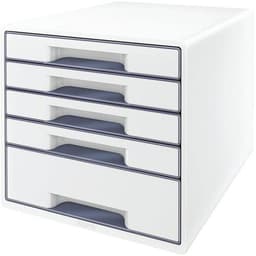 Bloc de classement Leitz WOW, 5 tiroirs Blanc - Image principale