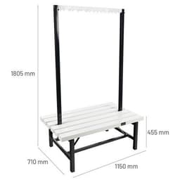Banc double patère PVC blanc - À monter - Manutan - Image 4