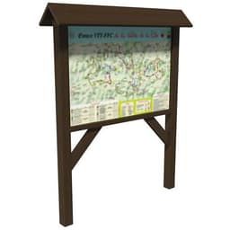 Toit 2 pans pour panneau d information 97 x 145 cm - marron - Image principale
