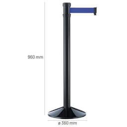 Poteau de balisage Noir à sangle de 2 m Bleu - Image 4