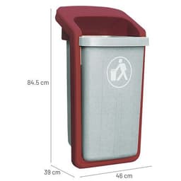 Poubelle urbaine Elégance 50 L gris/grenat SULO - Image 4