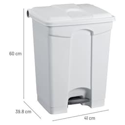 Poubelle plastique agroalimentaire 45 L blanc - Image 4
