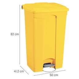 Poubelle plastique agroalimentaire 90 L jaune - Image 4