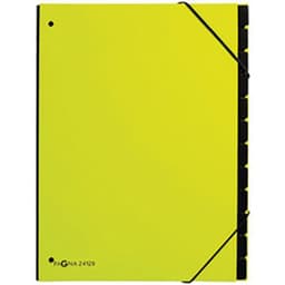 Lot de 6 Classeur à soufflet tendan., A4, 10 comp. vert tilleul - Image principale