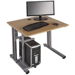 Poste informatique Open fixe longueur 80 cm 2 pieds métal coloris Aluminium - Image 3