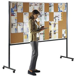 Panneau d'affichage liège sur roulettes double face modèle 20 format A4 - Image principale