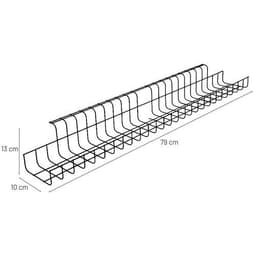 Goulotte passe-câbles ouverte Twin-Larg 18.5-Long 79-Ht 10 cm Argent - Image 4