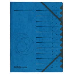 Lot de 6 Trieur easyorga, A4, carton, 12 compartiments, bleu - Image principale