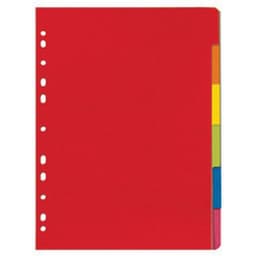 Set de 12 Intercalaires carton, uni, A4, coloré, 6 positions - Image principale