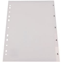 Lot de 12 Intercalaires en plastique, numériques, A4 - Image principale